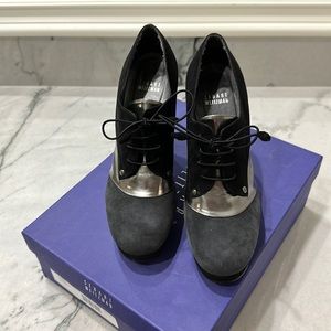 Stuart Weitzman suede/metallic heels!